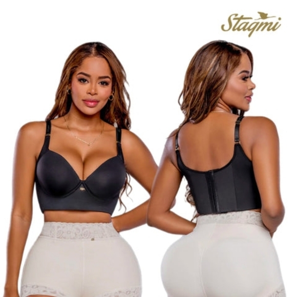 Stagmi Best Push Up Back Smoothing Bra Colombianas Faja "Magic Bra" Full Cup NEW - Picture 13 of 16
